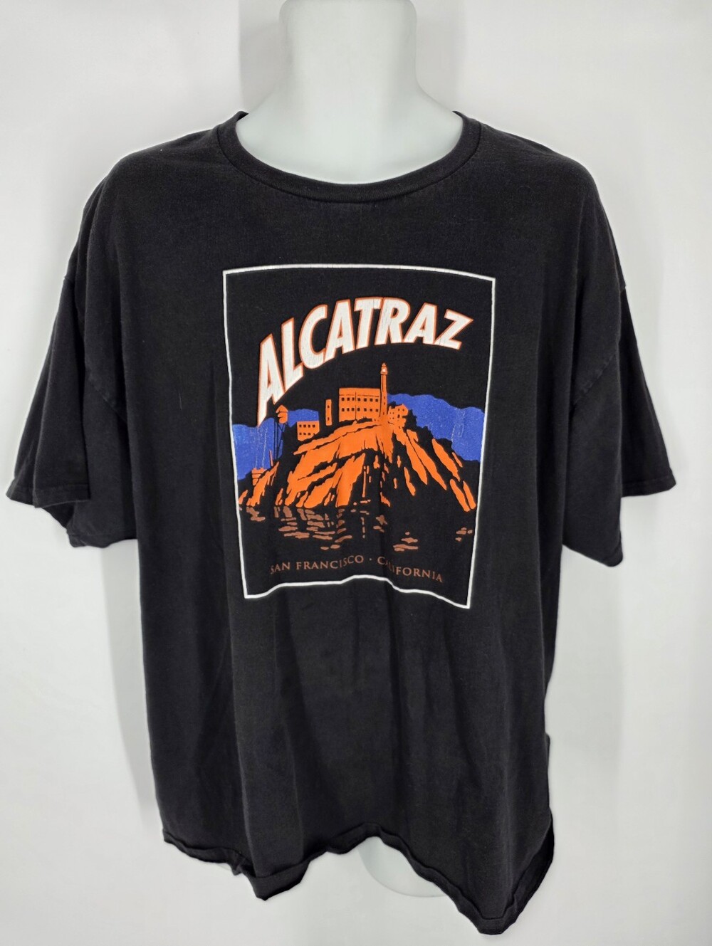 Alcatraz At Night Graphic T-Shirt Mens 2XL Black Golden Gate Parks